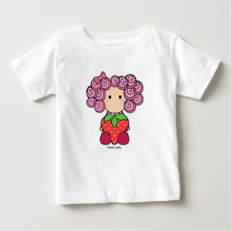 Camiseta Para Bebê Garota de Morango Criança de Longa Folga