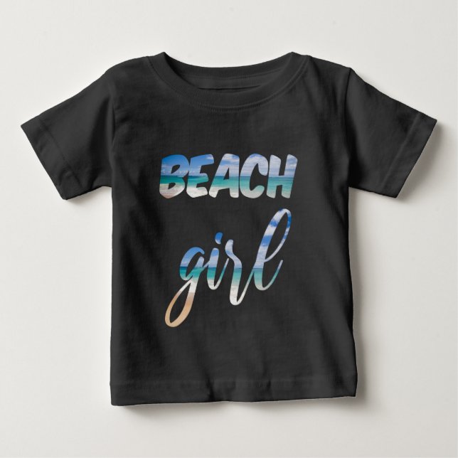 Camiseta Para Bebê Garota de Praia (Frente)