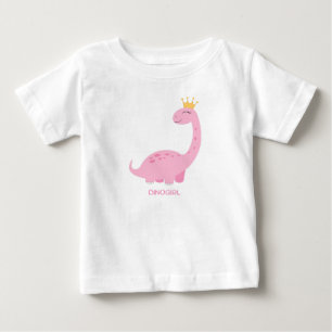 Camiseta Para Bebê Garota dinossauro