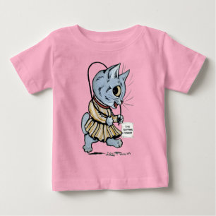 Camiseta Para Bebê Garota do gato, Louis Wain