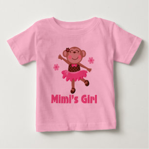 Camiseta Para Bebê Garota do Mimi, Macaco Ballerina Tutu Tee