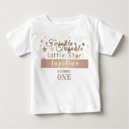 Camiseta Para Bebê Garota do primeiro aniversario Twinkle Star