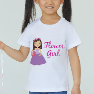 Camiseta Para Bebê Garota Flor De Brunt Bonita Com Cesta Flor