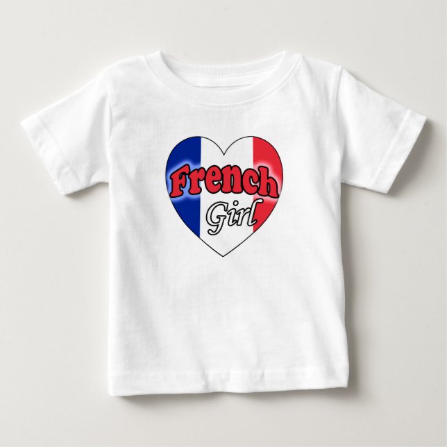 Camiseta Para Bebê Garota Francesa (Frente)
