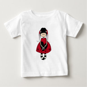 Camiseta Para Bebê Garota gótico em vestido vermelho