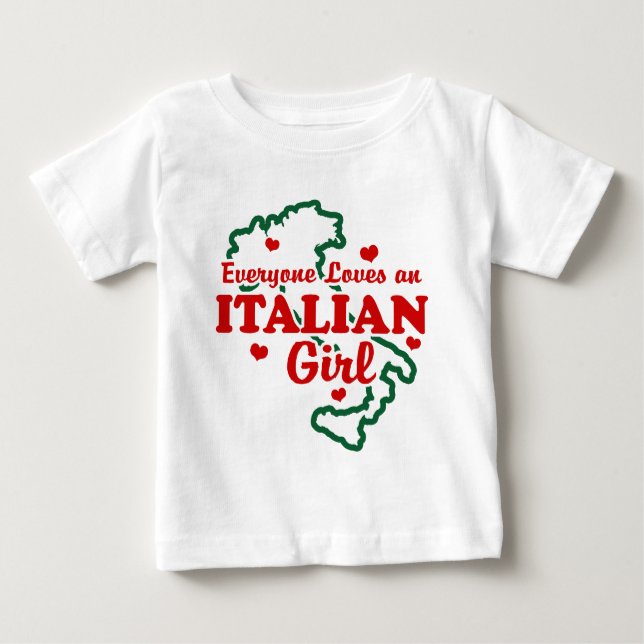 Camiseta Para Bebê Garota italiana (Frente)