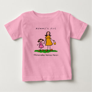 Camiseta Para Bebê Garota Mamãe - Camisa-mãe e filha de Brunette