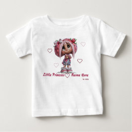 Camiseta Para Bebê Garota Morango Fofa
