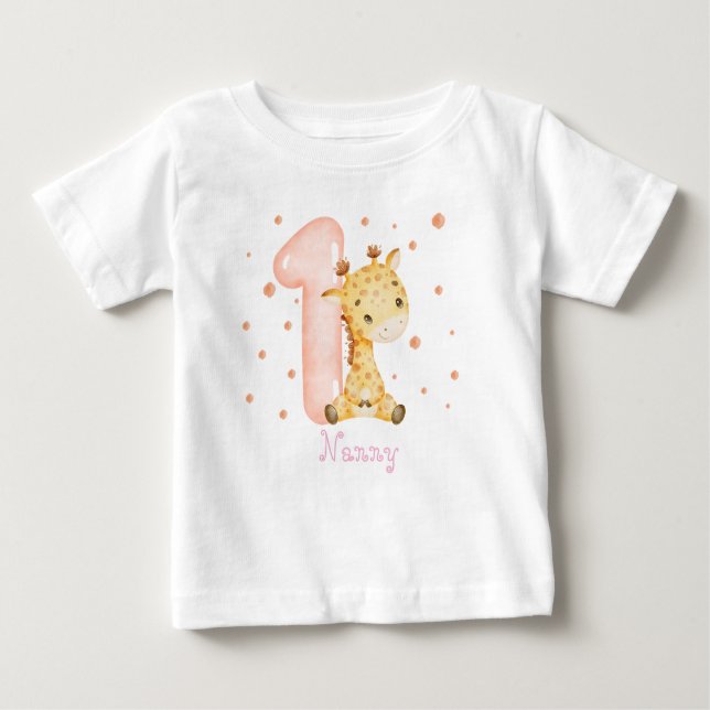 Camiseta Para Bebê Garota Namorada Doce Primeiro Aniversário (Frente)