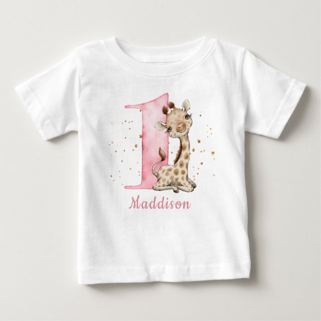 Camiseta Para Bebê Garota Namorada Doce Primeiro Aniversário (Frente)