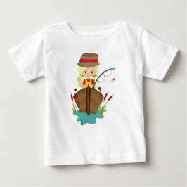 Camiseta Para Bebê Garota Pescadora, Vara de Pescar, Pescador, Cabelo