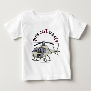 Camiseta Para Bebê Garota-piloto de helicóptero