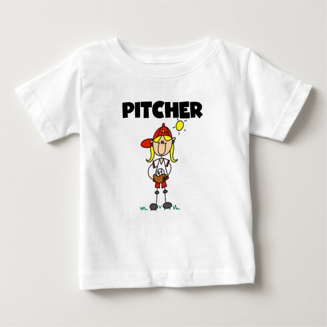 Camiseta Para Bebê Garota Pitcher (Frente)