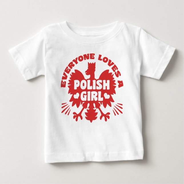 Camiseta Para Bebê Garota Polonesa (Frente)