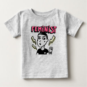 Camiseta Para Bebê Garota Pop de Arte Feminista