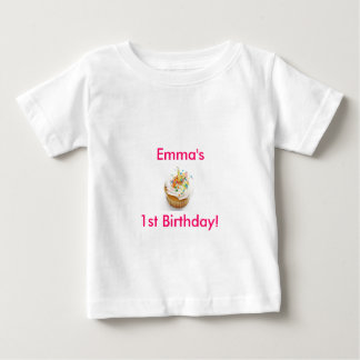 Camiseta Para Bebê Garota Primeiro Aniversário