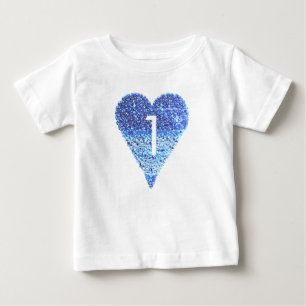 Camiseta Para Bebê Garota primeiro aniversario Criança Miúda Cardíaca