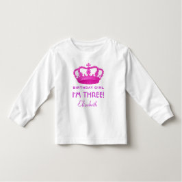 Camiseta Para Bebê Garota Real Princesa Coroa 3 Anos V02