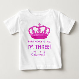 Camiseta Para Bebê Garota Real Princesa Coroa 3 Anos V02