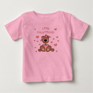 Camiseta Para Bebê Garota Ursa Pequeno Coração