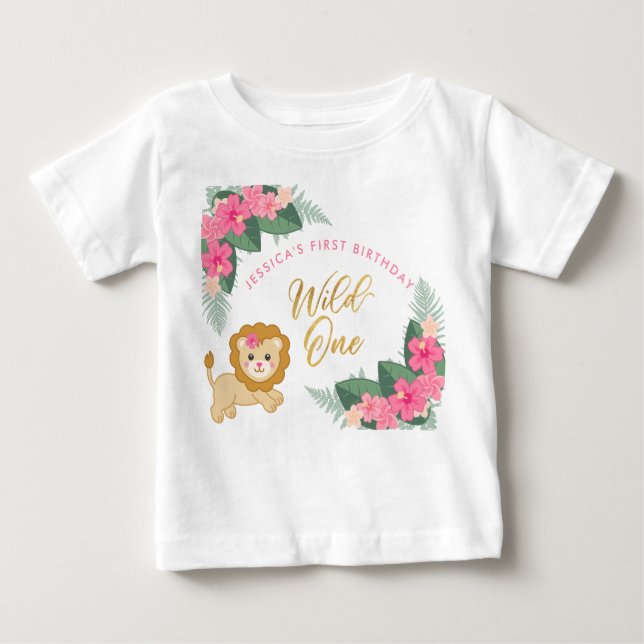 Camiseta Para Bebê Garotas safari-cuecas selvagens (Frente)