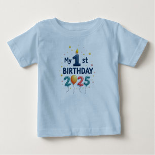 Camiseta Para Bebê Garoto Bonito Meu primeiro aniversario Roupa Roupa