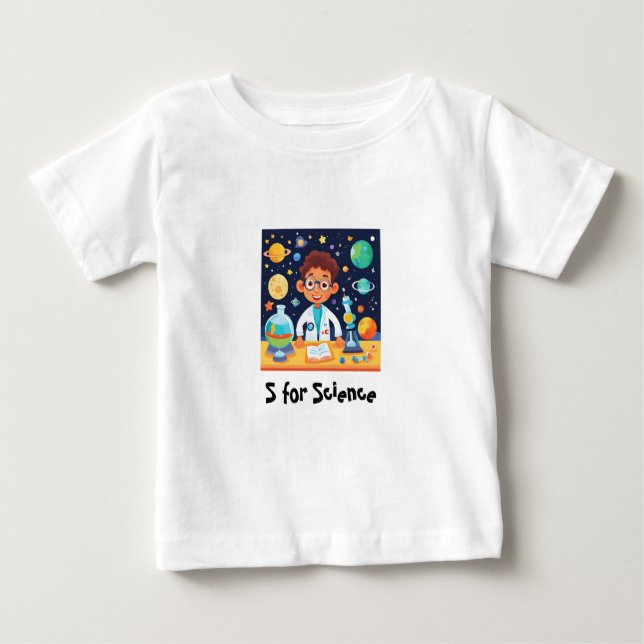 Camiseta Para Bebê garoto de ciência (Frente)