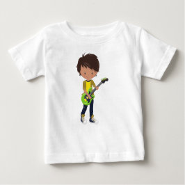 Camiseta Para Bebê Garoto de Rock, Garoto Latino, Tocador de Guitarra