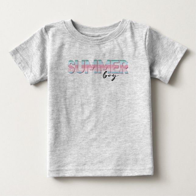 Camiseta Para Bebê Garoto de Verão (Frente)