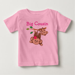 Camiseta Para Bebê Garoto, Macacos, Primo Grande