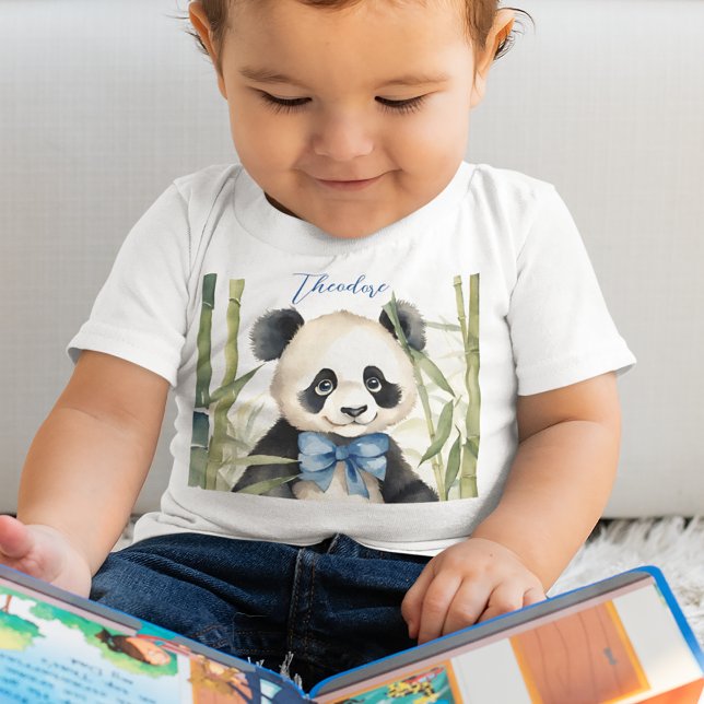 Camiseta Para Bebê Garoto Panda Bonito (Criador carregado)