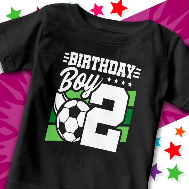 Camiseta Para Bebê Garoto segundo aniversário do Partido de Futebol d (Criador carregado)