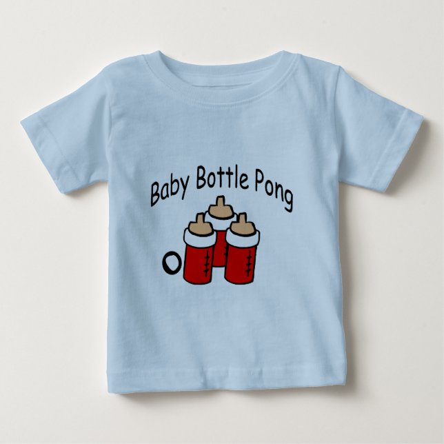 Camiseta Para Bebê Garrafa de bebê Pong (Frente)