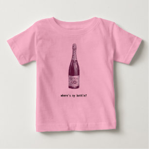 Camiseta Para Bebê garrafa de vinho - onde está minha garrafa?