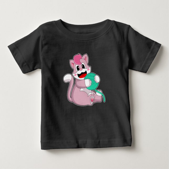 Camiseta Para Bebê Gata de fio (Frente)