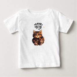 Camiseta Para Bebê Gata Mamãe Adorável com Gatinhos – Família de Gato