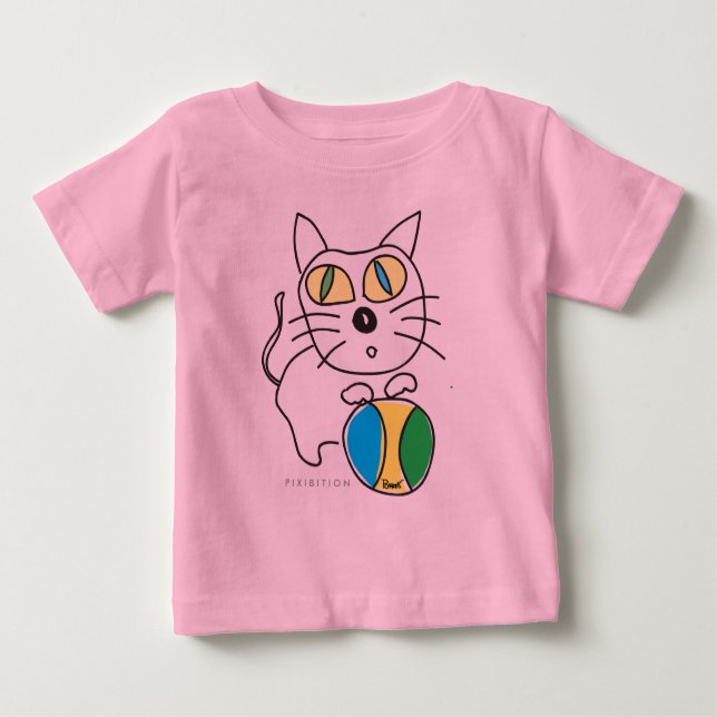 Camiseta Para Bebê Gatinho Beach Ball Criança Long Sleeve (Frente)
