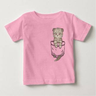 Camiseta Para Bebê Gatinho bonito do gato da dobra do Scottish do