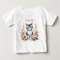 Gatinho de Cinza Personalizado em Flores Rosa
