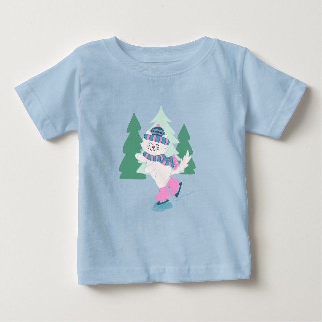 Camiseta Para Bebê Gatinho de Snowy Day (Frente)