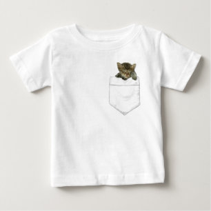 Camiseta Para Bebê Gatinho em seu bolso