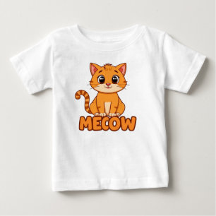 Camiseta Para Bebê Gatinho engraçado e fofo