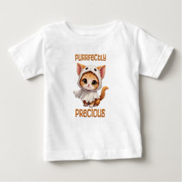 Camiseta Para Bebê Gatinho Fantasma Adorável de Precioso Puramente