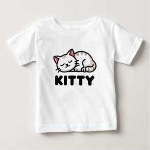 Camiseta Para Bebê Gatinho fofo