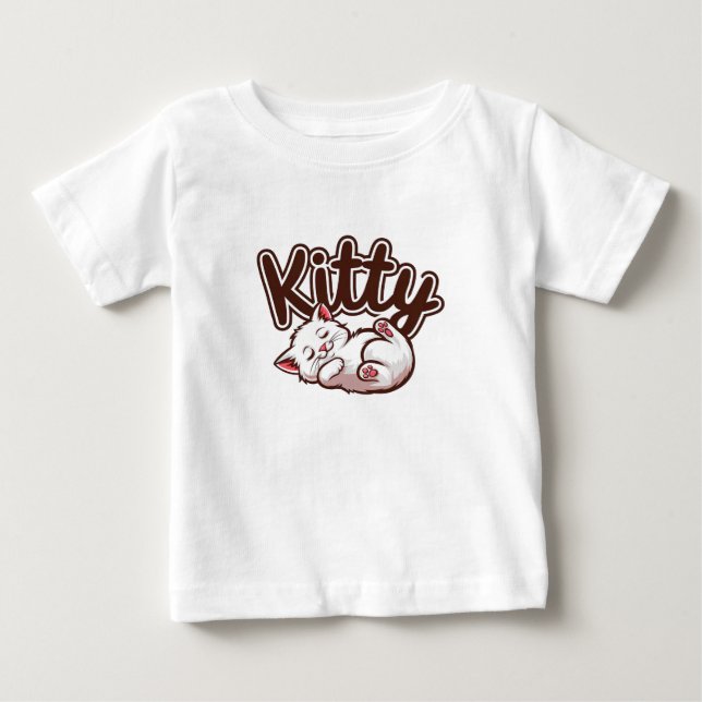Camiseta Para Bebê Gatinho fofo (Frente)