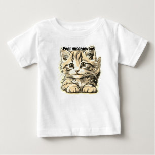 Camiseta Para Bebê Gatinho procurando travessuras