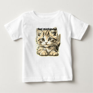 Camiseta Para Bebê Gatinho procurando travessuras