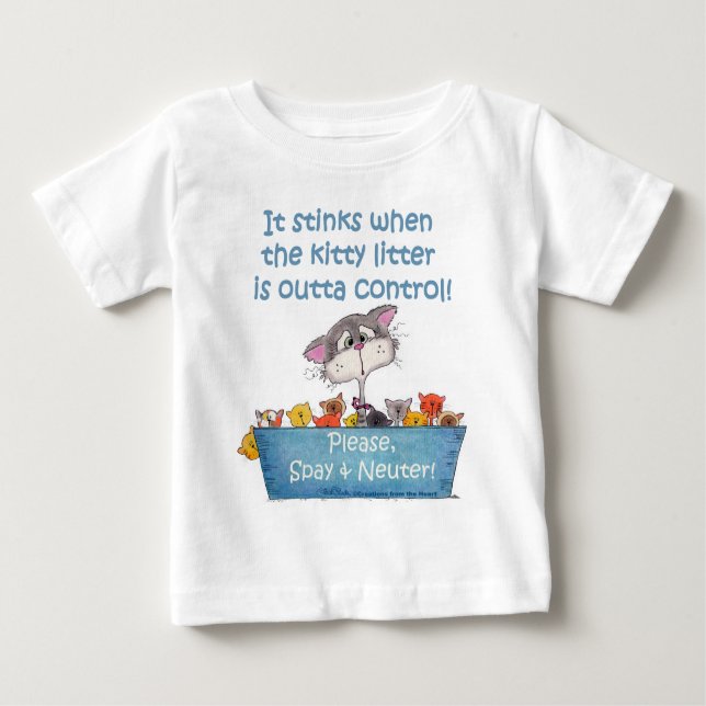 Camiseta Para Bebê Gatinho Sujeito (Frente)