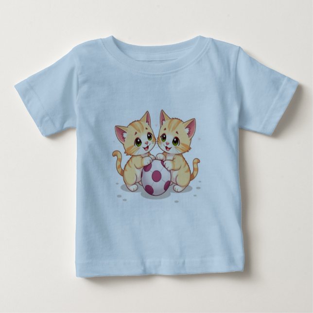 Camiseta Para Bebê Gatinhos Cujos (Frente)