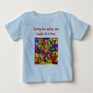 Camiseta Para Bebê gatinhos - Diversão de Cachorrinhos de Algodão